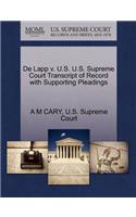 de Lapp V. U.S. U.S. Supreme Court Transcript of Record with Supporting Pleadings
