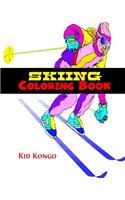 Skiing Coloring Book: (English)