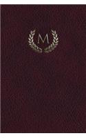 Monogram "m" Blank Book: 150 Page Sketchbook Scrapbook Notebook