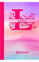 Lena Journal: Personalized Custom First Name Personal Writing Diary - Cute Pink & Purple Watercolor Effect Cover - Daily Journaling for Journalists & Writers for 
