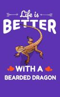 Life Is Better With A Bearded Dragon: Bearded Dragon Blank Lined Note Book