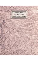 Cornell Notes Quad Grid Notebook: Cornell Quadrille Notebook Paper Index and Numbered Page Interior: Science - Rose Quartz Marble
