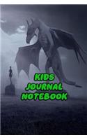Kids Journal Notebook: Daily Journaling Notes For Girls Boys Teen Spark Imagination, Great Gratitude and Positive Thinking - Woman & Dragon Cover Print