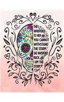 They Whispered To Her You Cannot Withstand The Storm She Whispered Back I Am The Storm: 8.5x11 Notebook 100 Blank Lined College Rule Pages