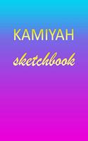 Kamiyah: Sketchbook - Blank Imaginative Sketch Book Paper - Pink Blue Gold Custom Letter K Personalized Cover - Teach & Practice Drawing for Experienced & As