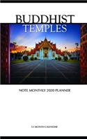 Buddhist Temples Note Monthly 2020 Planner 12 Month Calendar