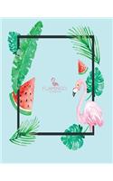 Notebook: Flamingo cover and Dot pages, Extra large (8.5 x 11) inches, 110 pages, notebooks and journals(1 Flamingo Notebook,)