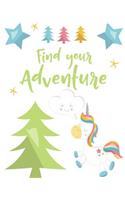 Dot Grid Journal a Dotted Matrix Notebook and Planner 8x10" inches 150: Find Your Adventure Cute Unicorn & Bear Cover Art