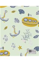 Notebook: Under the sea on green cover and Dot Graph Line Sketch pages, Extra large (8.5 x 11) inches, 110 pages, White paper, Sketch, Draw and Paint(2 Under the Sea on Green Notebook)