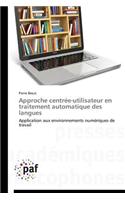 Approche Centrée-Utilisateur En Traitement Automatique Des Langues