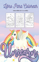 Unicorn Libro Para Colorear Para Niños De 4 a 8 Años