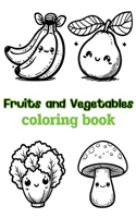 Fruits and Vegetables coloring book: Children's coloring pages + word search puzzles