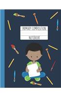 Primary Composition Notebook: A Blue Primary Composition Book For Boys Grades K-2 Featuring Handwriting Lines - Gifts For Boys Who Love Art