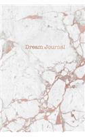 Dream Journal: White Marble and Rose Gold Inlay, Dream Diary, Gift for Girls (6x9 - 100 pages)