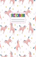Sketcbook: Cute Unicorn Kawaii Sketch Book for Girls, Kids, Teens, Women (Perfect for Sketching, Drawing, Doodling, Journal, Note Pad, Birthday Party Favors)