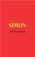 SIMON My Notebook: Blank Lined Notebook for Children and Adults named SIMON; Notebook with the name SIMON