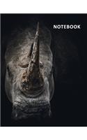 College Ruled Notebook: Black rhinoceros helpful Composition Book Daily Journal Notepad Diary for researching interesting facts about black rhinos