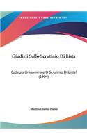 Giudizii Sullo Scrutinio Di Lista