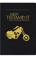 NIV, New Testament with Psalms and   Proverbs, Pocket-Sized, Paperback, Black Motorcycle