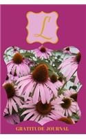 L Gratitude Journal: Floral Design Personalized with Letter Monogram and Prompted for Women