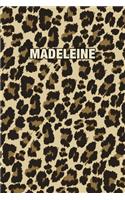 Madeleine: Personalized Notebook - Leopard Print (Animal Pattern). Blank College Ruled (Lined) Journal for Notes, Journaling, Diary Writing. Wildlife Theme Des
