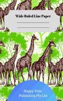 Cute Giraffe Theme Wide Ruled Line Paper