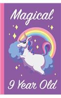 9th Birthday Unicorn Journal: Blank Lined Journal, Notebook, Planner Awesome Happy 9th Birthday 9 Years Old Gift For Girls