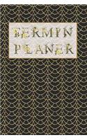 Terminplaner: für das Jahr 2020 - Planer, Taschenkalender für Januar bis Dezember - Studienplaner im edlen schwarz goldenen Muster mit Schrift aus Blumen - Plane,