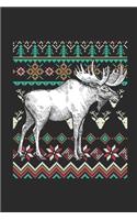 Ugly Christmas - Moose: Graph Ruled Notebook / Journal (6" X 9" - 5 X 5 Graph Ruled) - Christmas Gift for Kids, Teens, Mom And Dad