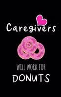 Caregivers Will Work For Donuts: Funny Gag Gifts for Coworkers, Hilarious Birthday Gifts, Christmas Novelty Gifts for Her, Mother's Day Gift Ideas