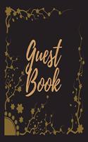 Guest Book - Gold Frame #15 For any occasion Light Green Color Pages 8.5 x 8.5 Inches 82 pages
