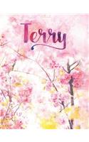 Terry: Personalized Journal - A Pink Cherry Blossom Diary