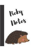Picky Notes: Hedgehog College Ruled Composition Writing Notebook