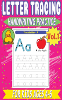 Letter Tracing Handwriting Practice for Kids Ages 4-6 Vol1 by Round Duck