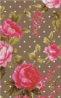 Vintage Rose Pastel Brown Polka Dot Notebook: Cute Vintage Notebook, Rose Flowers Diary, Office Supplies, School Supplies
