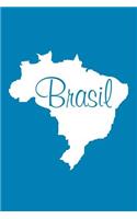 Brasil - Cerulean Blue Lined Notebook with Margins (Brazil): 101 Pages, Medium Ruled, 6 x 9 Journal, Soft Cover