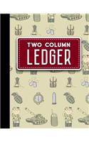 Two Column Ledger: Accountant Notepad, Accounting Paper, Ledger Notebook, Cute Army Cover, 8.5 x 11, 100 pages