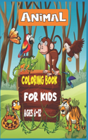 Animal Coloring Book For Kids Ages 6-12: 35 cute animal designs to color