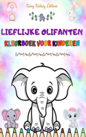 Lieflijke olifanten Kleurboek voor kinderen Schattige scènes van charmante olifanten en hun vrienden