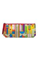 Frank Lloyd Wright Saguaro Cactus and Forms Handmade Embroidered Pencil Pouch