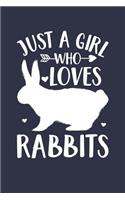 Just A Girl Who Loves Rabbits Notebook - Gift for Rabbit Lovers - Rabbit Journal: Medium College-Ruled Diary, 110 page, Lined, 6x9 (15.2 x 22.9 cm)