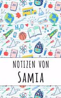 Notizen von Samia: Liniertes Notizbuch für deinen personalisierten Vornamen