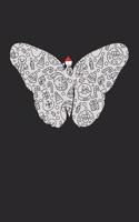 Christmas Notebook 'Butterfly with Santa Hat' - Christmas Gift for Animal Lover - Santa Hat Butterfly Journal