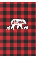 Mama: Lumberjack Buffalo Plaid Family Bear Mama 2 Cub Journal Notebook