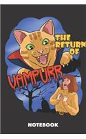 Notebook: Return of the Vampurrrr 6 x 9 inch dot grid - 120 pages for Creative Cat Lovers