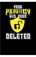 Your Privacy Has Been Deleted: Funny Hacking Lined Notebook Journal 120 Pages 6x9