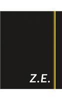 Z.E.: Classic Monogram Lined Notebook Personalized With Two Initials - Matte Softcover Professional Style Paperback Journal Perfect Gift for Men and Women