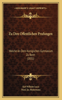 Zu Den Offentlichen Prufungen