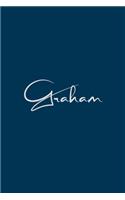 Graham: notebook with the name on the cover, notebook for notes, Journaling