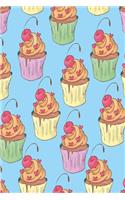 Colorful Cupcakes: Notebook with colorful cupcakes and Journal with 120 lined pages 6x9 inches